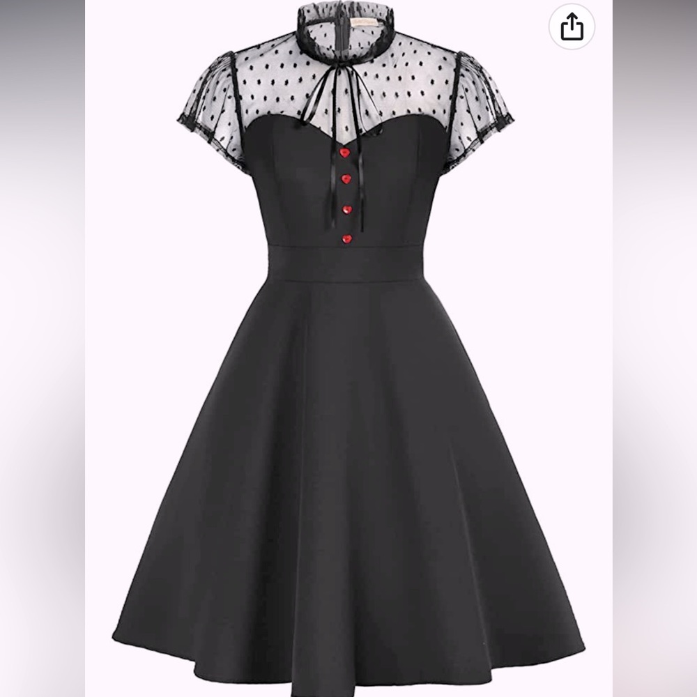 👗🖤❤️ Belle Poque Women's 1950s Polka Dot Vintage Swing Pinup Sexy Dress 👗🖤❤️